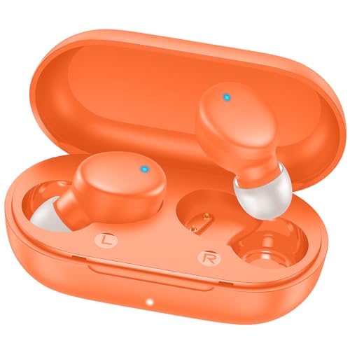 MOZOTER S8 Mini auriculares inalámbricos Bluetooth de 5.3 pulgadas, ligeros, 60 horas de reproducción, con funda de carga, auriculares Bluetooth, sonido premium con graves profundos para deportes