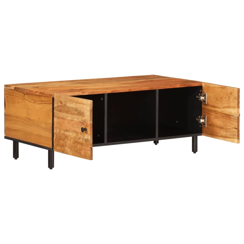 Homgoday Table basse 100 x 54 x 40 cm en bois d'acacia massif, table d'appoint pour salon, salle de réception d'invités, chambre à coucher et mobilier de bureau