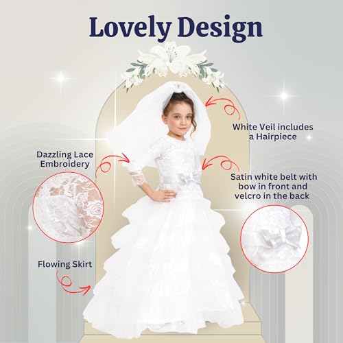 Dress Up America Bride Costume – Dreamy Bridal Dress With Wedding Veil For Girls