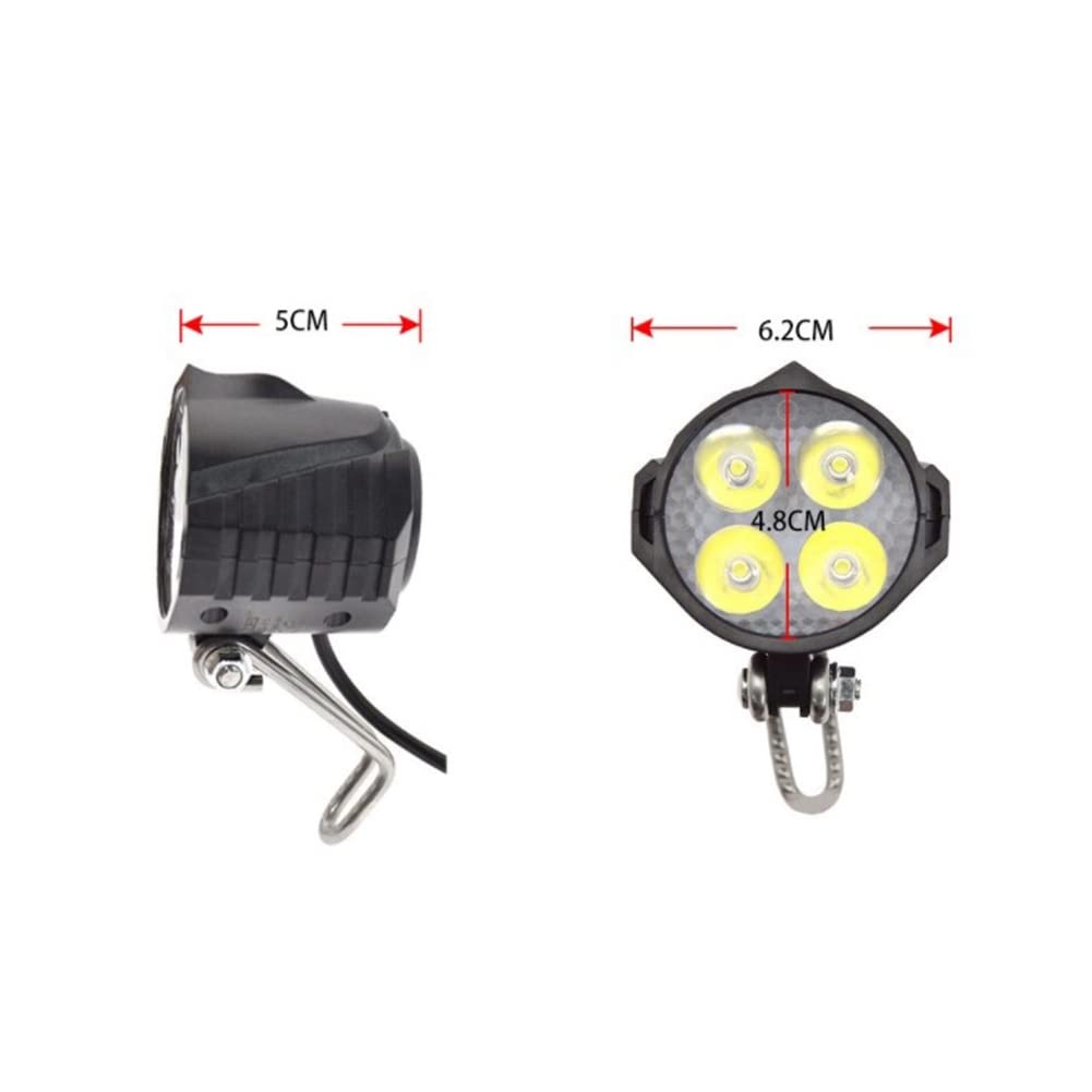 Luce per Bici elettrica Faro per Bici elettrica con clacson Set di clacson Impermeabili Parti del Faro Anteriore