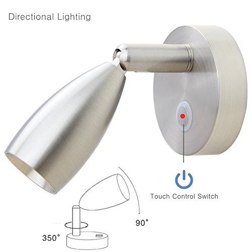 RV Reading Lights Boats RVs Camper Motorhome Interior Lighting LED Upgrading, Old Lamp Replacement Light with Stainless Plate Cover