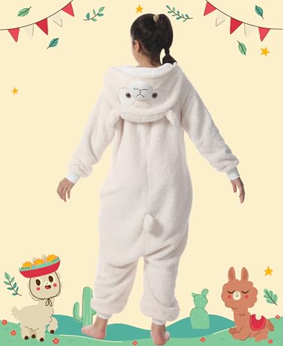 Disfraz completo para niños alpaca beige talla S miniatura 2