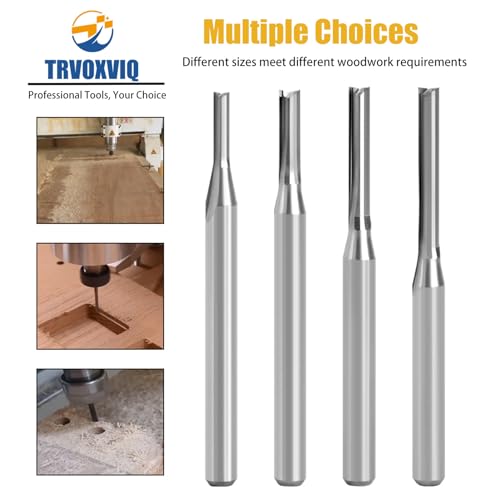 Trvoxviq TUSS3175 Cnc Straight Router Bits 1/8 Inch (3.175Mm) Shank, 2 Flutes Straight End Mill Cnc Milling Cutter, Tungsten Steel Cnc Bits 17Mm Cel/45Mm Oal thumb #7