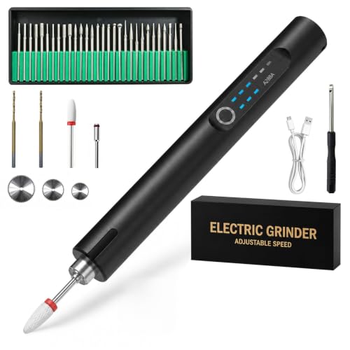Cordless Engraving Pen Rechargeable USB-C, 3 Speed Portable Engraver Tool for Metal Wood Glass Ceramic, 30 Bits DIY Engraving Kit for Beginners Artists, Personalized Gift for Crafts Jewelry Making