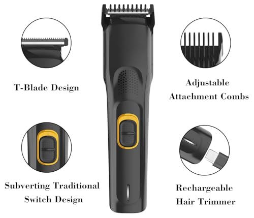 Image of Professional Hair Trimmer AT-509 for Men Beard Body and Pubic Hair Grooming with Type-C Fast Charging 90 Min Runtime Adjustable Length