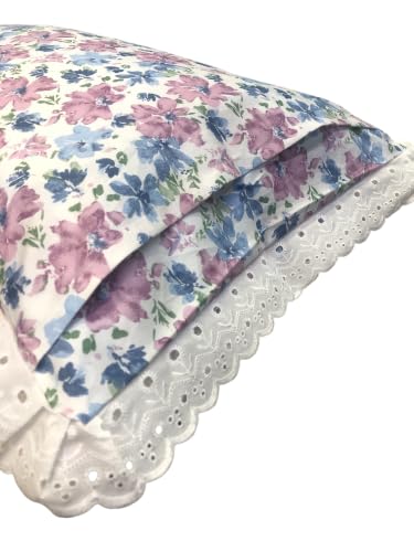 Image of VHC 100% Cotton Lace Pillow Cover /Case Set (Pack of 2)-Maroon (Serenity)