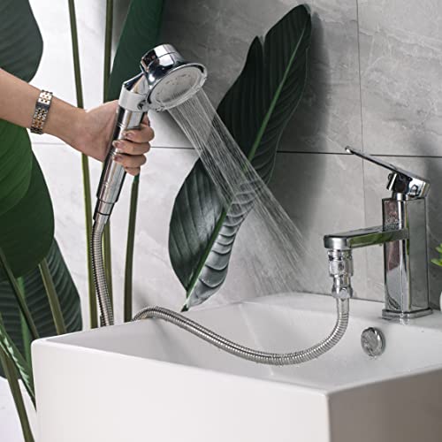 Tidyendure Quick Connect Faucet Sprayer Set - Metal Detachable Faucet Sink Hose Attachment With Handshower For Bathroom Rinsing, Hair Washing, Pet Grooming And Garden Cleaning (Silver) #TOP5