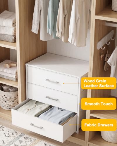 Image of Fixwal Closet Drawers for Clothes, 1 Pack, 3 Drawers Dresser, 21.2 inch Wide