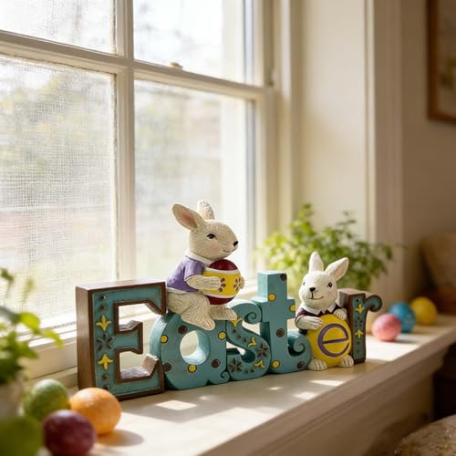 Easter Decorations Interior Decoration Yard Signs Easter Bunny Decor,Spring Decor Indoor Decorations for Indoor fireplaces, windowsills, Desktop,and Dining Tables Garden Lawn Supplies(1pcs)