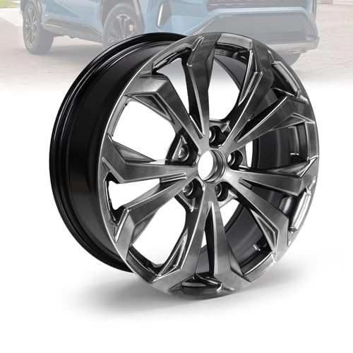 18 x 7 Inch Aluminum Wheel Rim Compatible with Toyota Rav4 2022-2025, Front or Rear Direct Replacement Glossy Black Rim, PCD 5×114.3mm, Offset 35.5mm, CB 60.1mm