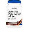 Nutricost Grass-Fed Whey Protein Isolate (Chocolate) 2LBS - Non-GMO, Gluten Free, Natural Flavors