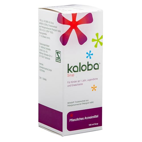 Kaloba Sirup Pflanzliches Arzneimittel bei Erkältung & Bronchitis bei viralen Infekten Bakterien & festsitzendem Schleim für Erwachsene und Kinder ab 1 Jahr 100 ml