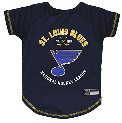 NHL St.Louis Blues Tee Shirt for Dogs & Cats, Small. - Are You A Hockey Fan? Let Your Pet Be An NHL Fan Too!