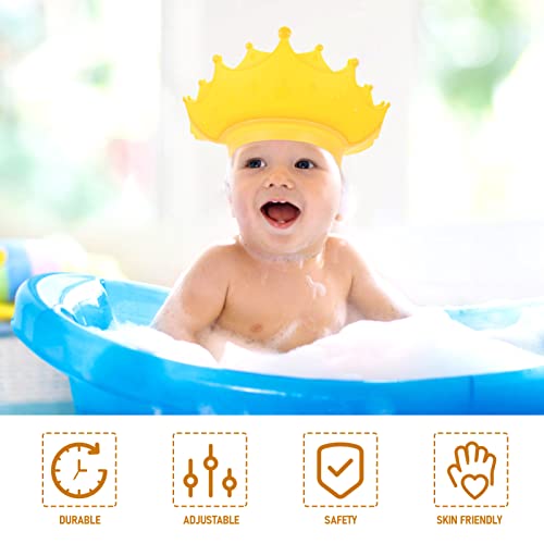 Image of Boy Girl Hair Wash Hat Adjustable Shower Cap for Boy Girl Portable Bathing Cap with Cute Design Practical Shampooing and Toddlers