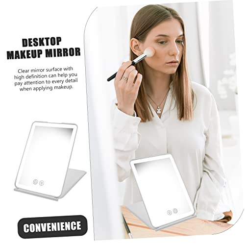 Espejo de Maquillaje LED Recargable USB Plegable Happyyami miniatura 4