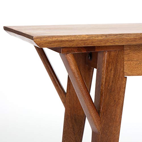 Finch Stratford Mid Century Entryway Bench Solid Wood Seating For Dining Room Or Hallway Modern Farmhouse Rustic Design, Walnut Brown #TOP4