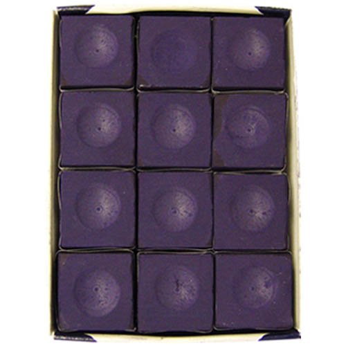 Silver Cup Pool Table Chalk in Purple - 12 Pc Set
