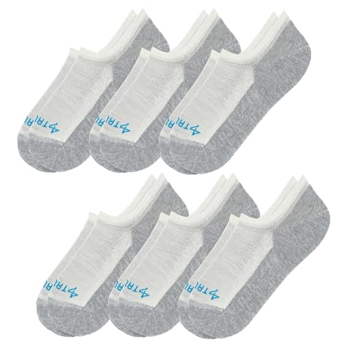 TRU47 Grounding & Earthing Products | No Show Grounding Socks | Silver Infused Breathable Socks Made With 99.99% Pure Silver Thread and Merino Wool (Medium, No Show, 6 Packs)