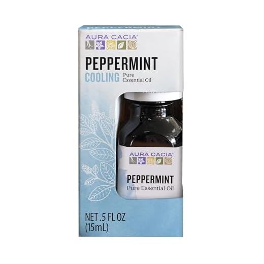 Aura Cacia 100% Pure Peppermint Essential Oil | 100% Pure Therapeutic Grade | 15 ml (0.5 fl. oz.) in Box | Mentha piperita