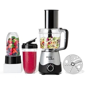 nutribullet magic bullet Kitchen Express – All-in-one Food Processor & Blender – 830ml Capacity – Precise Control – Blend, Chop, Mix & Slice – Ideal for Smoothies & Healthy Meal Preparation – 250W