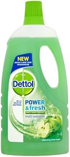 Dettol Power and Fresh Multi Purpose Cleaner Refreshing Green Apple 1 Litre (Pack of Six)