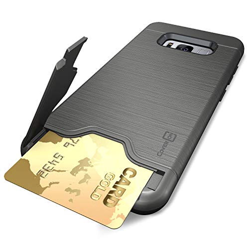 Coveron Credit Card Holder Protective Securecard Series For Samsung Galaxy S8 Plus Case, Gunmetal Gray #TOP2