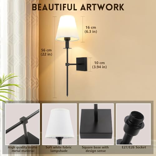 Image of Yexati Rechargeable Battery Operated Wall Sconces Set of 2 - Wireless Wall Lights for Bedroom with Remote and 5000mAh Dimmable Bulbs Timmer Design 12 Colors Wireless Wall Lamps for Bedroom Living Room