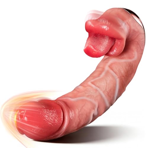 Dildo Vibrator Vibratorensets für Frauen Beheizbar Dildo - 3in1 AI-Sync Realistischer Dildos mit 10 Leck & Stoßmodi für Klitoris G-Punkt Anal, Soft Silikon Penis Sexspielzeug für Frauen Paare