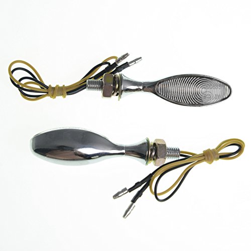 Coppia Frecce Indicatori Direzione Moto Custom Naked Universali Metallo Cromo
