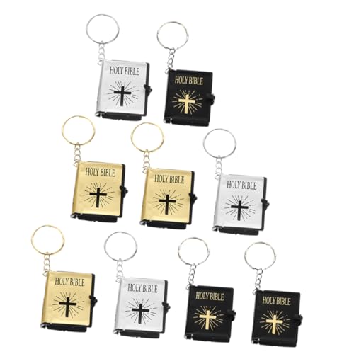 DOITOOL 9pcs Bible Keychain Miniature Book Pendant Keyring Creative Key Holder for Gifts Durable for All Ages Occasions