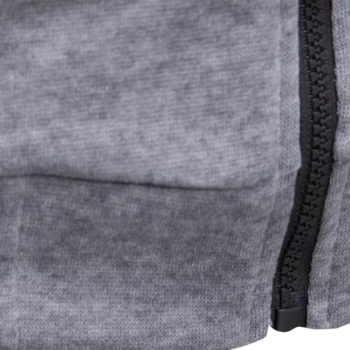 Wankang Men Full Zip Up Sweatshirt Thick Fleece Hooded Sweatshirts Trendy Contrast Color Jacket Coat Casual Drawstring Hoodie3