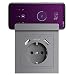 Produktbild Steckdose mit USB und Handyhalter (Max. 2.8A) Schuko Unterputz Steckdose USB Grau System 55 Schutzkontakt-Steckdose Wandsteckdose Passent in Standard Unterputzdose für Smartphone MP3