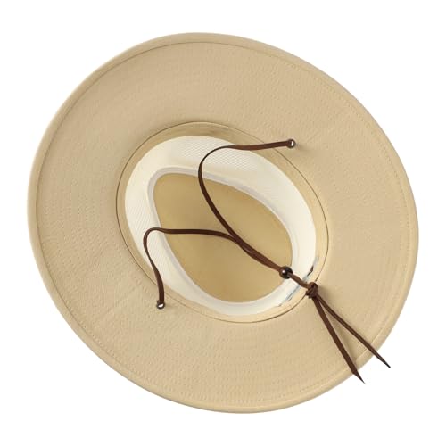 Image of Home Prefer Cotton Summer Fedora Hat Wide Brim Sun Hats for Men Women UPF 50+ Sun Protection Cap for Fishing Hiking