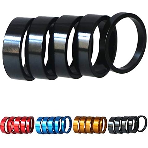 GANOPPER 5PCS Aluminium Alloy Bike Stem Headset Spacers Fork Washer Fit for MTB BMX Mountain Bike Road Bikes Cover