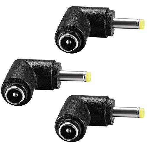 Lot de 3 adaptateurs coudés à 90 degrés - 4 mm x 1,7 mm - Mâle à 5,5 mm x 2,1 mm - Femelle coudée à droite pour CCTV Korg Volcas et merh Cover