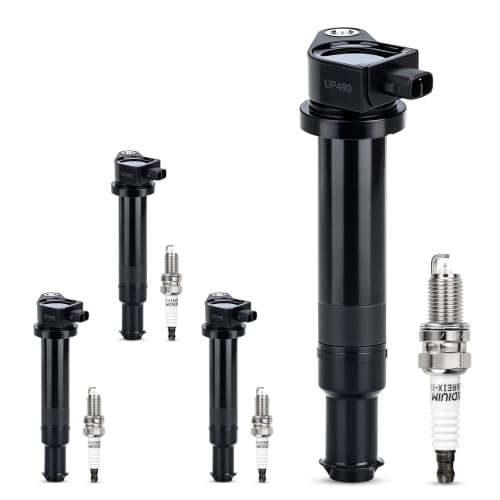 UF499 Ignition Coil & Spark Plugs Set For Hyundai Accent Kia Rio