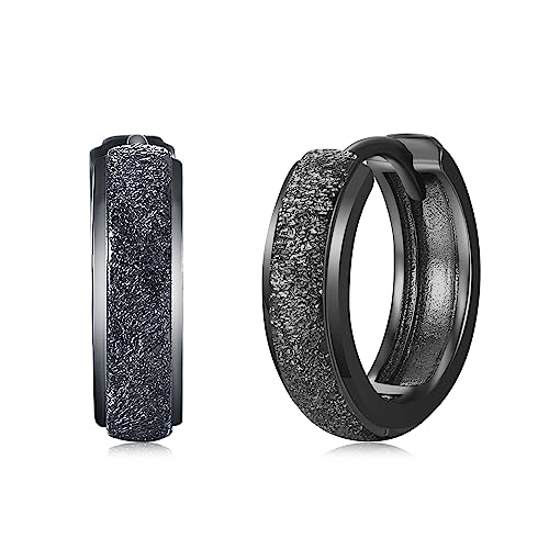 Pendientes de aro negros góticos en plata 925, el regalo de joyería ideal