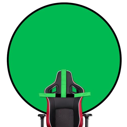 Portable Green Screen Chair with Stand 57 inch Double Sided Chroma Key Backdrop for Zoom/Streaming Foldable Green Background for Photography Video Chats Gaming & Meetings