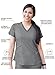 Adar Pro Heather Modern Athletic Scrub Set For Women - Modern V-Neck Scrub Top & Yoga Jogger Scrub Pants - P9500H - Heather Grey - M