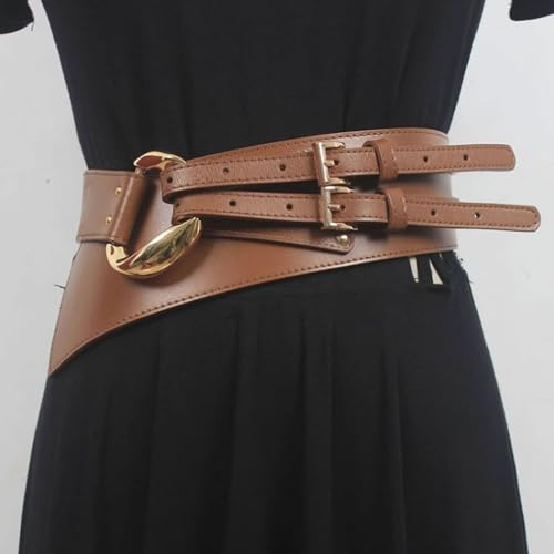 Genuine Leather Wide Belt Cowhide Belt Trendy Waist Seal Versatile with Skirt Coat Sweater Outerwear Decoration2