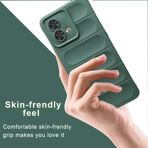 Image of A rtistque Liquid Silicone Stripes Back Cover Case for Motorola Edge 40 Neo | with Camera Protection | with Inner Fabric | Anti Slip Grip | AirBag Case - Green