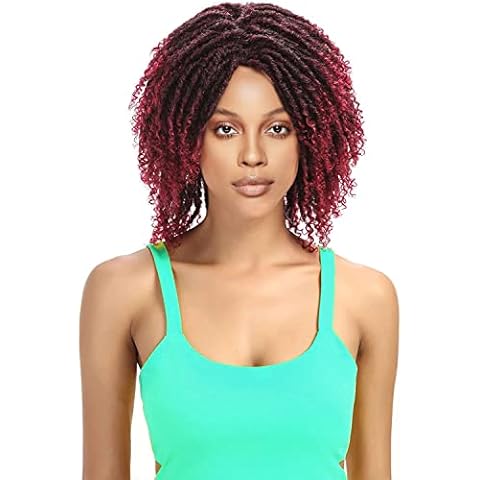 TGYHCJBY Short Curly Synthetic Dreadlock Twist Wigs for Women Ombre Black Blonde Braided Hair Wig Heat Resistant Daily Wigs (TBUG) Cover
