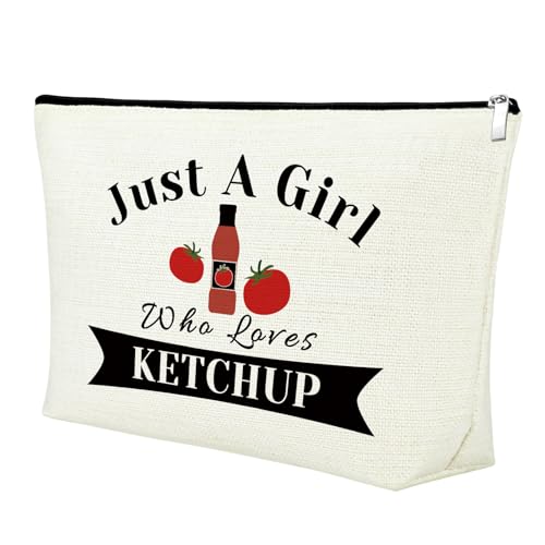 Ketchup Lover Gift Who Loves Ketchup Makeup Bag Ketchup Gifts for Ketchup Lover Ketchup Gift Ideas Food Lover Gifts Cosmetic Bag Foodie Gift Ketchup Themed Gifts for Women Friends Girls Zipper Pouch