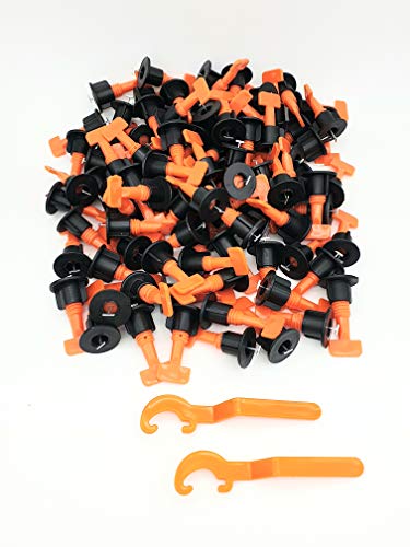 Preisvergleich Produktbild Nivelliersystem für Fliesen Wiederverwendbar Verstellbar, Bodenbelag Wand Fliesen Nivelliersystem Verlegehilfe 100 Stück (100 Stk)