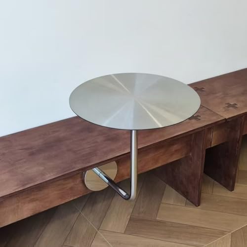 Round Stainless Steel Folding Table - Space-Saving Wall-Mounted Pub Bar Table for Indoor/Outdoor Use - Modern Design for Cafes, Restaurants & Patios