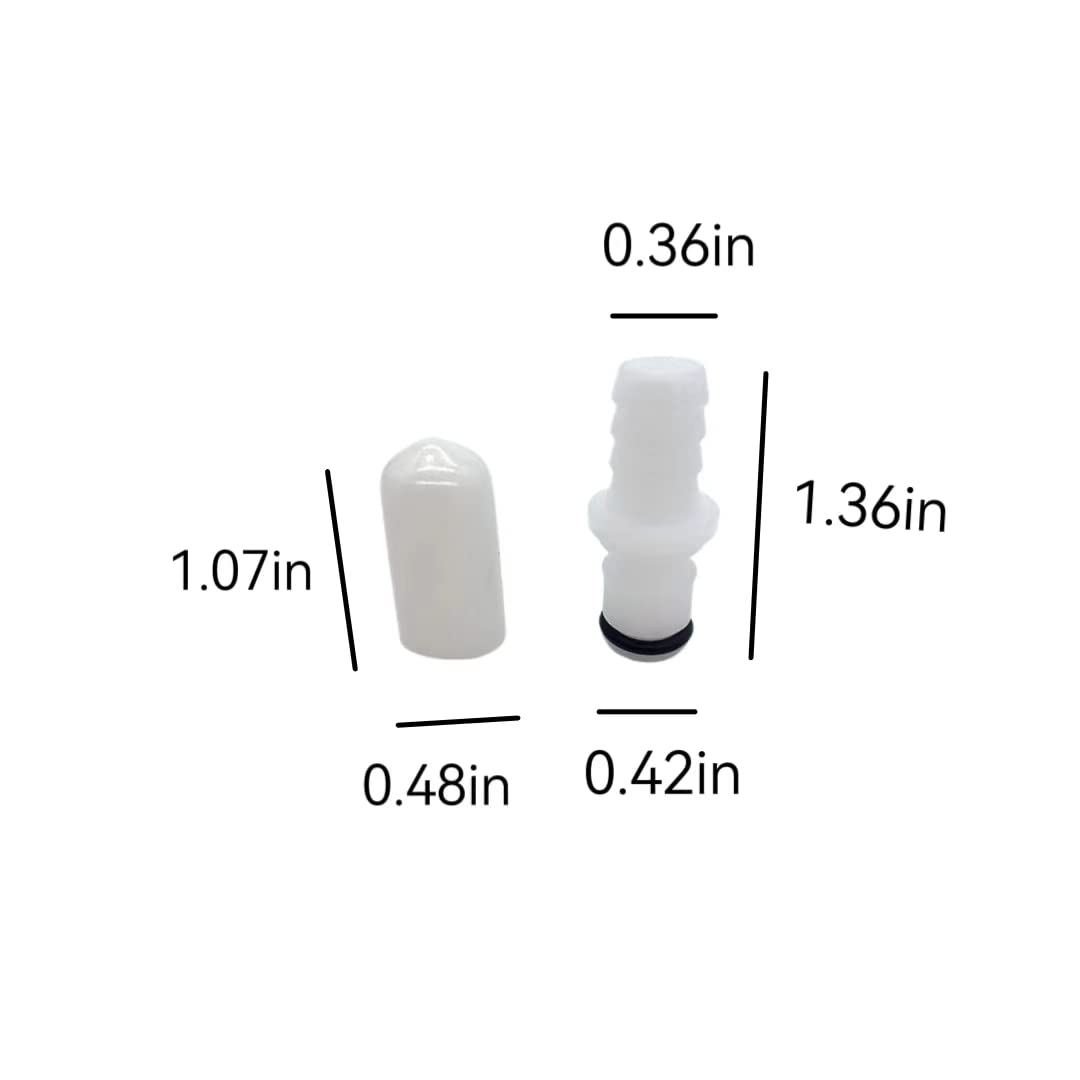 Replace Replacement 2 M236 Male Connectors + 2 Caps for Testing Sleep Number Bed Air Chamber leaks