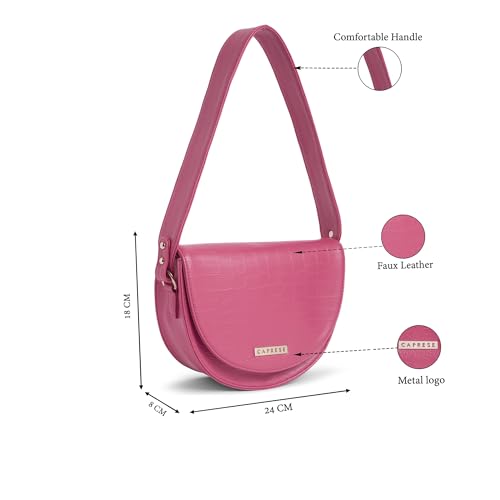 Image of Caprese Julie Small Satchel Shoulder Bag for Women with Shoulder Strap & Flap with Magnetic Button Closure | Spacious Handbag with Main Compartment | Elegant & Durable for Daily Use