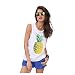 Surper® Sexy Women Sleeveless Pineapple Print Chiffon Vest Shirt Tank Tops (M, White)
