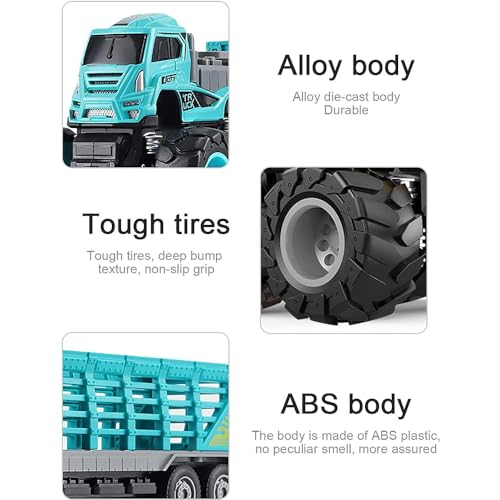 Image of Unbreakable Metal Head Truck Toy Animal Transport Truck Toys Vehicles Toy for 2 3 4 5 Year Kids