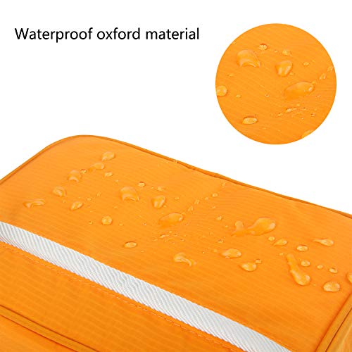 MONSTINA Travel Toiletry Bag Cosmetic Organizers with Hanging Hook Use in Hotel,Bathroom(Orange)